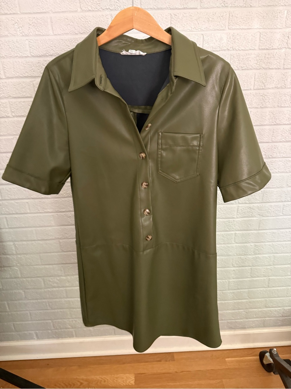 THML Olive Green Faux Leather Jacket